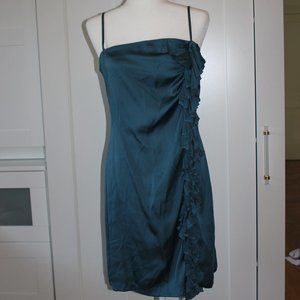 Maude blue ruffle cocktail dress